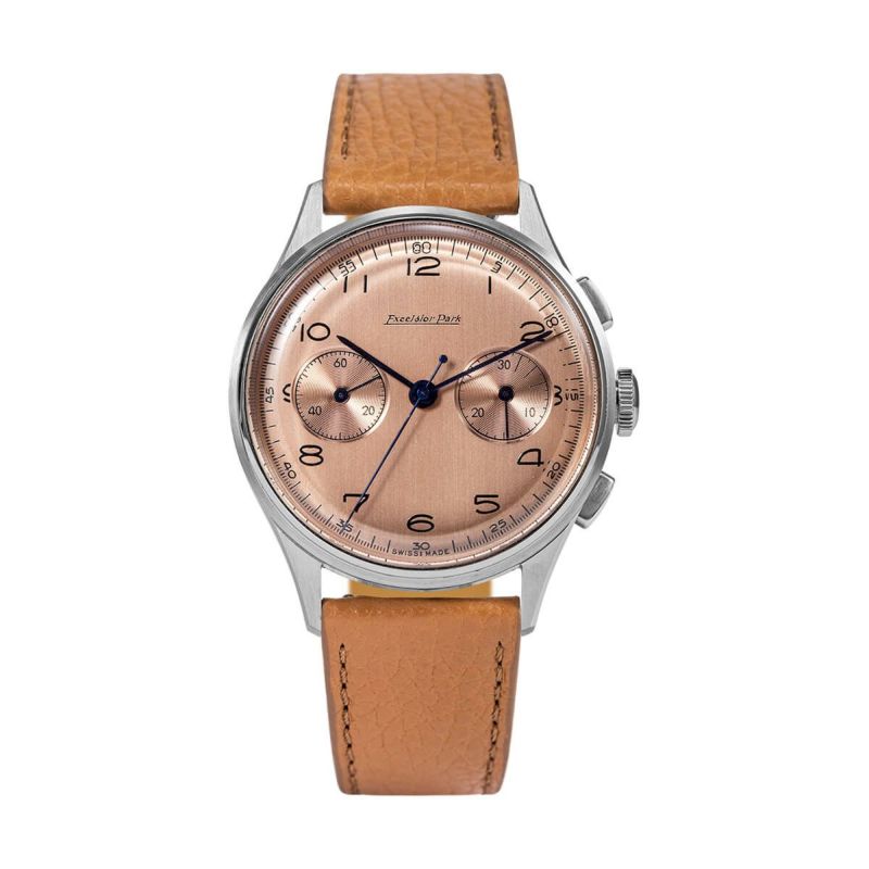 Excelsior Park エクセルシオパーク EP95004 サーモンダイヤル キャメルレザーベルトの公式ECサイト掲載画像