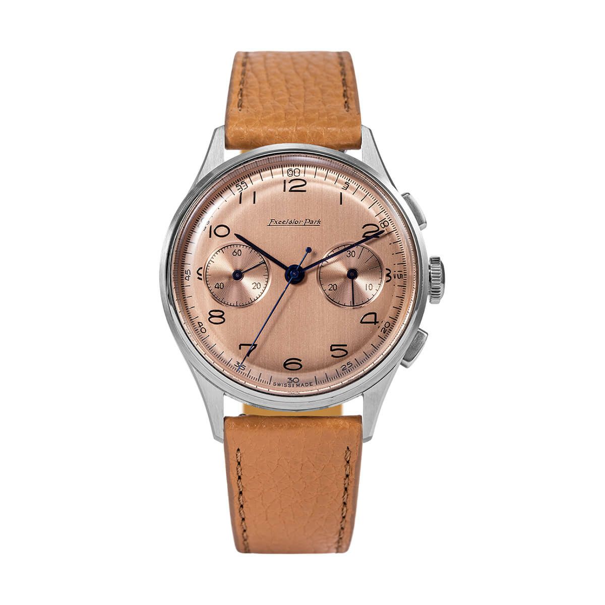 Excelsior Park エクセルシオパーク EP95004 サーモンダイヤル キャメルレザーベルトの公式ECサイト掲載画像