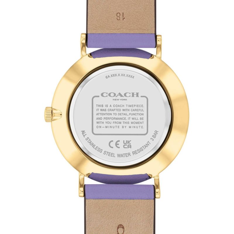 COACH / コーチ ペリー 36mm GP パープル C シルバー ホワイト