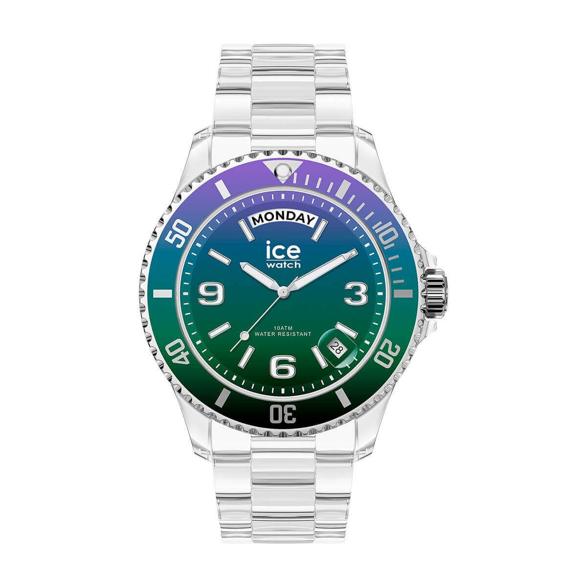 ICE-WATCH / アイスウォッチ ICE clear sunset - アイスクリアサンセット パープルグリーン（ミディアム - デイデイト）の公式ECサイト掲載画像