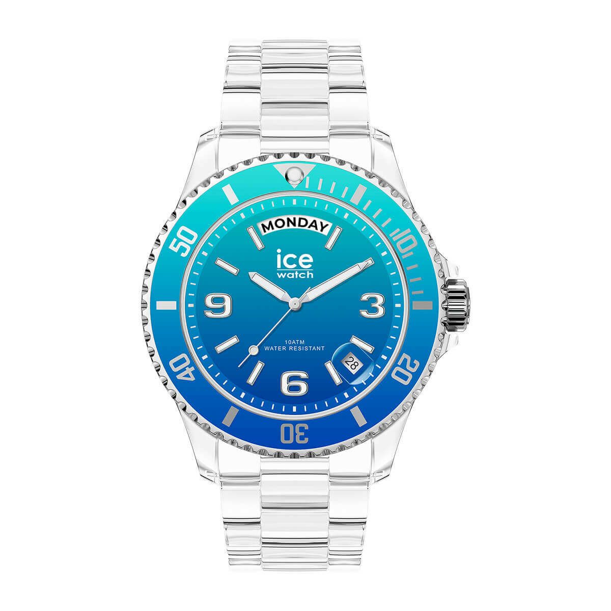 ICE-WATCH / アイスウォッチ ICE clear sunset - アイスクリアサンセット ターコイズ（ミディアム - デイデイト）の公式ECサイト掲載画像