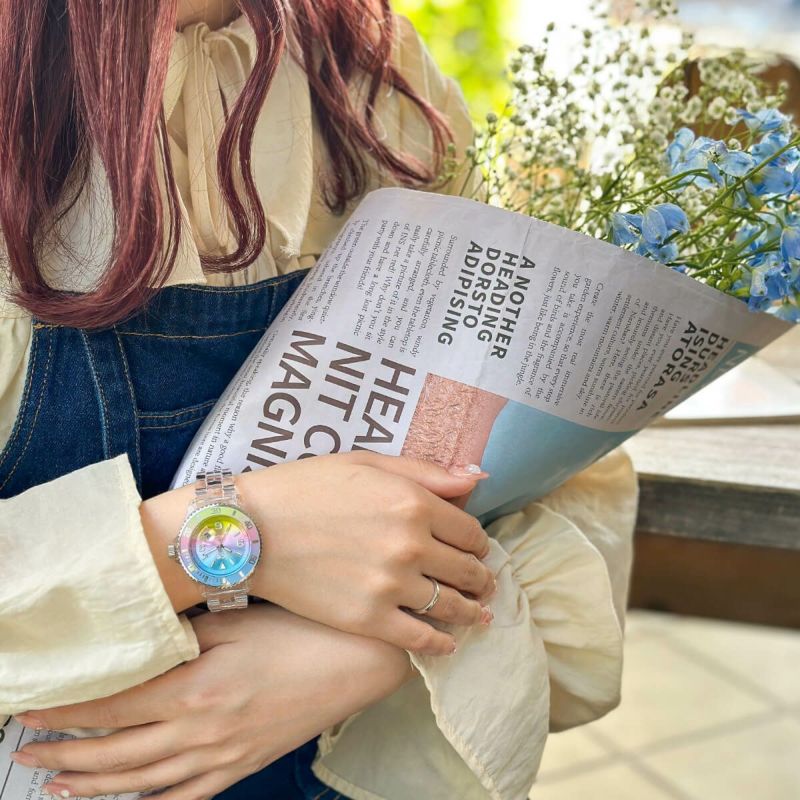 【美品】ICE-WATCH アイスクリアサンセット　ヨガ アイスウォッチ新作腕時計「アイスクリアサンセット」透明