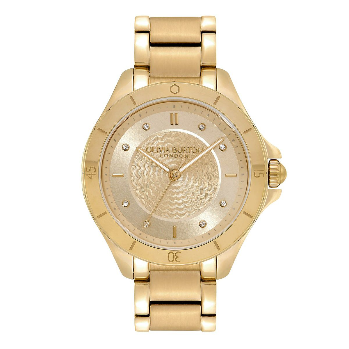 OLIVIA BURTON / オリビア・バートン スポーツ リュクス - 36mm ギョーシェ シャンパン ゴールド ブレスレット ウォッチの公式ECサイト掲載画像