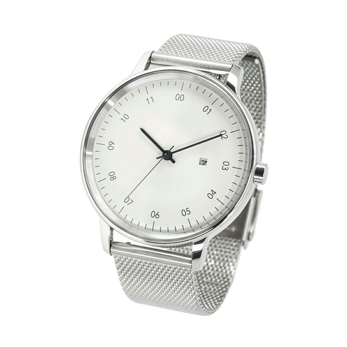 sazare / さざれ SK01 SS シルバー ミラー フィニッシュ ホワイトダイヤル シルバーメッシュの公式ECサイト掲載画像