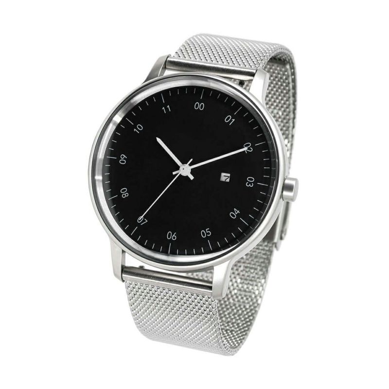 sazare / さざれ SK01 SS シルバー ホーニング フィニッシュ ブラックダイヤル ブラック シルバーメッシュの公式ECサイト掲載画像