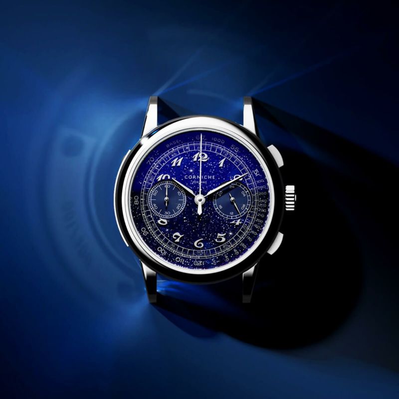 CORNICHE | 日本150本限定【HMS watch store 日本別注モデル】Corniche Watches / コーニッシュ  Heritage Chronograph Limited Edition Ciel Noctune ヘリテージ クロノグラフ シエル ノクターン  メンズ 男性用 腕時計 おしゃれ ブランド