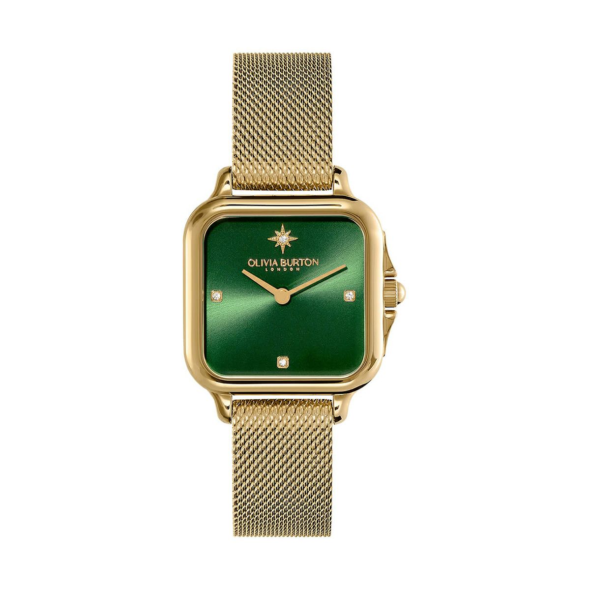 OLIVIA BURTON / オリビア・バートン クラシック - 28mm グロブナー グリーン & ゴールド メッシュ ウォッチの公式ECサイト掲載画像