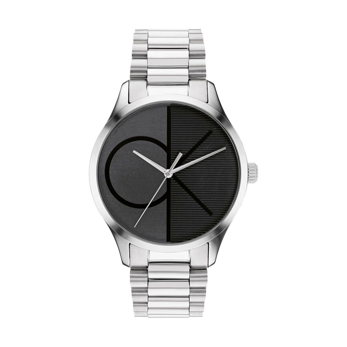 Calvin Klein / カルバンクライン アイコニック - 40MM ブラック ダイヤル シルバー ブレスレットの公式ECサイト掲載画像