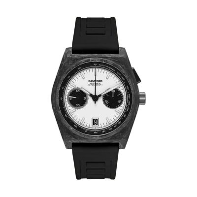 BAMFORD / バンフォード B347 ブラック カーボン ホワイト パンダ クロノグラフ ラバー ストラップ | H°M'S  WatchStore エイチエムエスウォッチストア | 世界のブランド腕時計専門店