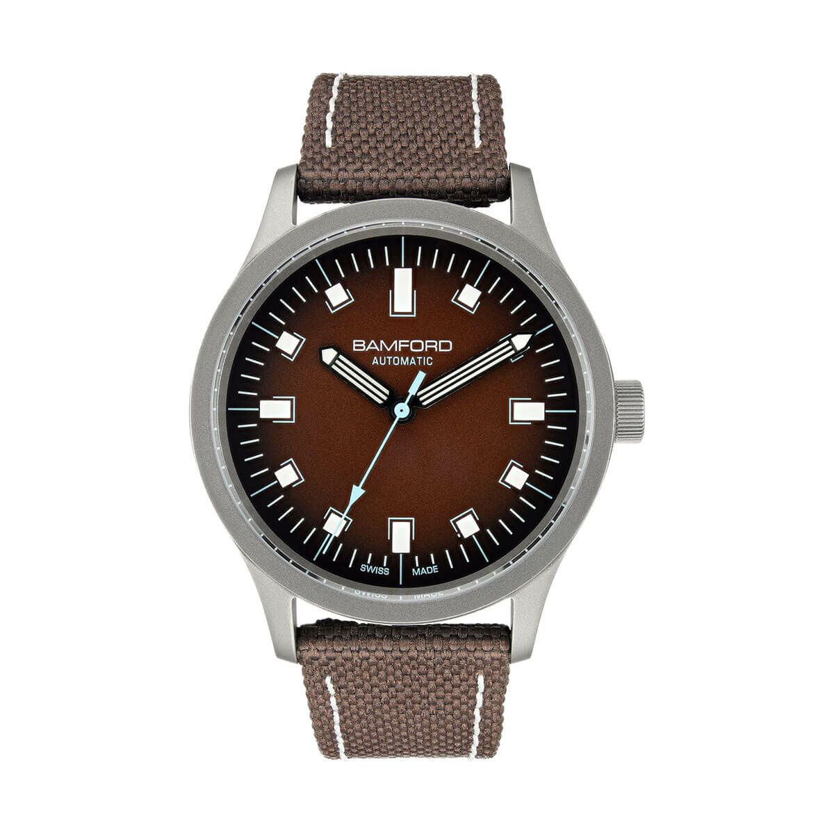 BAMFORD / バンフォード B80 アドベンチャー ブラウン シルバー ナイロン ストラップの公式ECサイト掲載画像