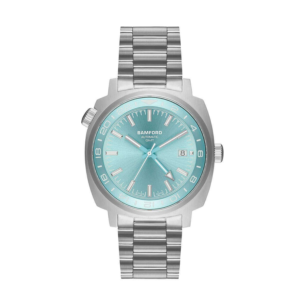 BAMFORD / バンフォード GMT スチール シルバー グレイシア ブルー ステンレススチール ストラップの公式ECサイト掲載画像