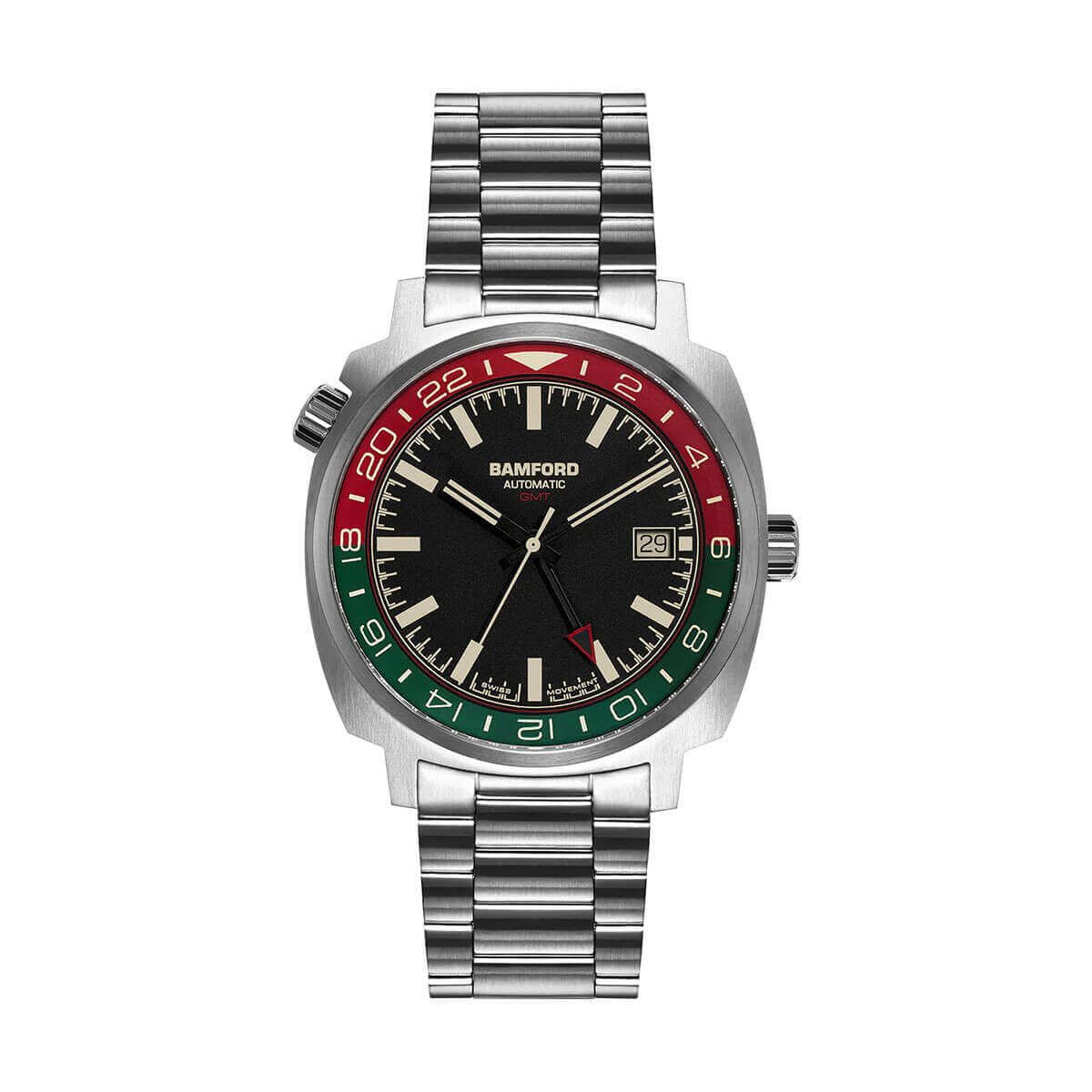 BAMFORD / バンフォード GMT スチール シルバー イタリアン ブラック ステンレススチール ストラップの公式ECサイト掲載画像