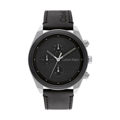 Calvin Kleinオートマティック - 42MM グレー ブラック レザー