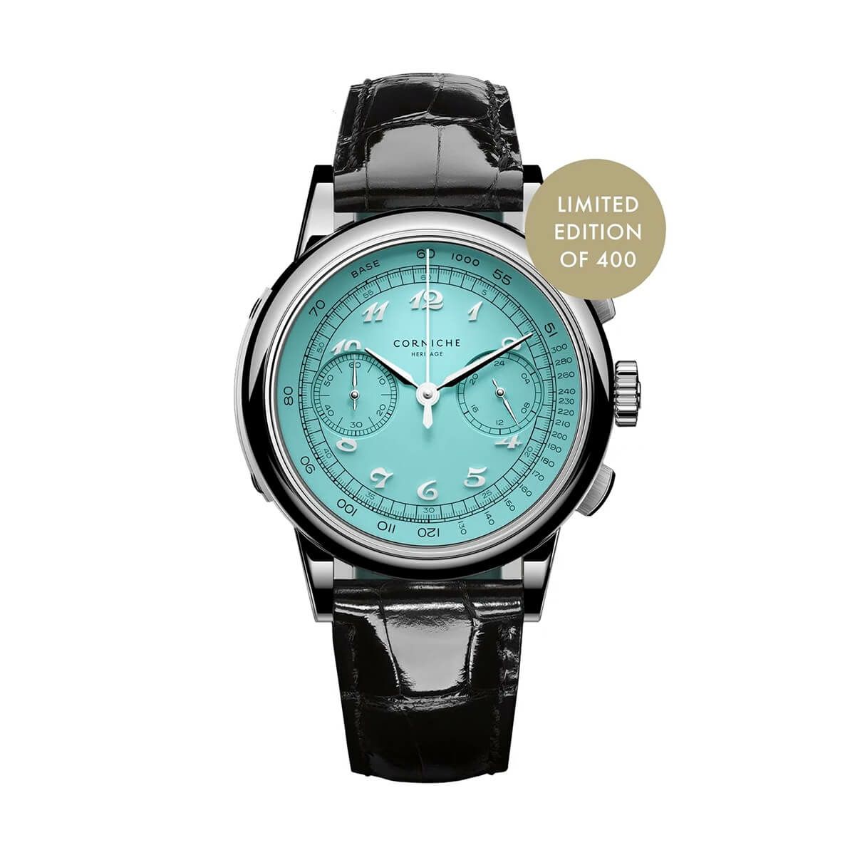 【世界400本限定】Corniche Watches / コーニッシュ ヘリテージクロノグラフ デマンドスペシアーレ IVの公式ECサイト掲載画像