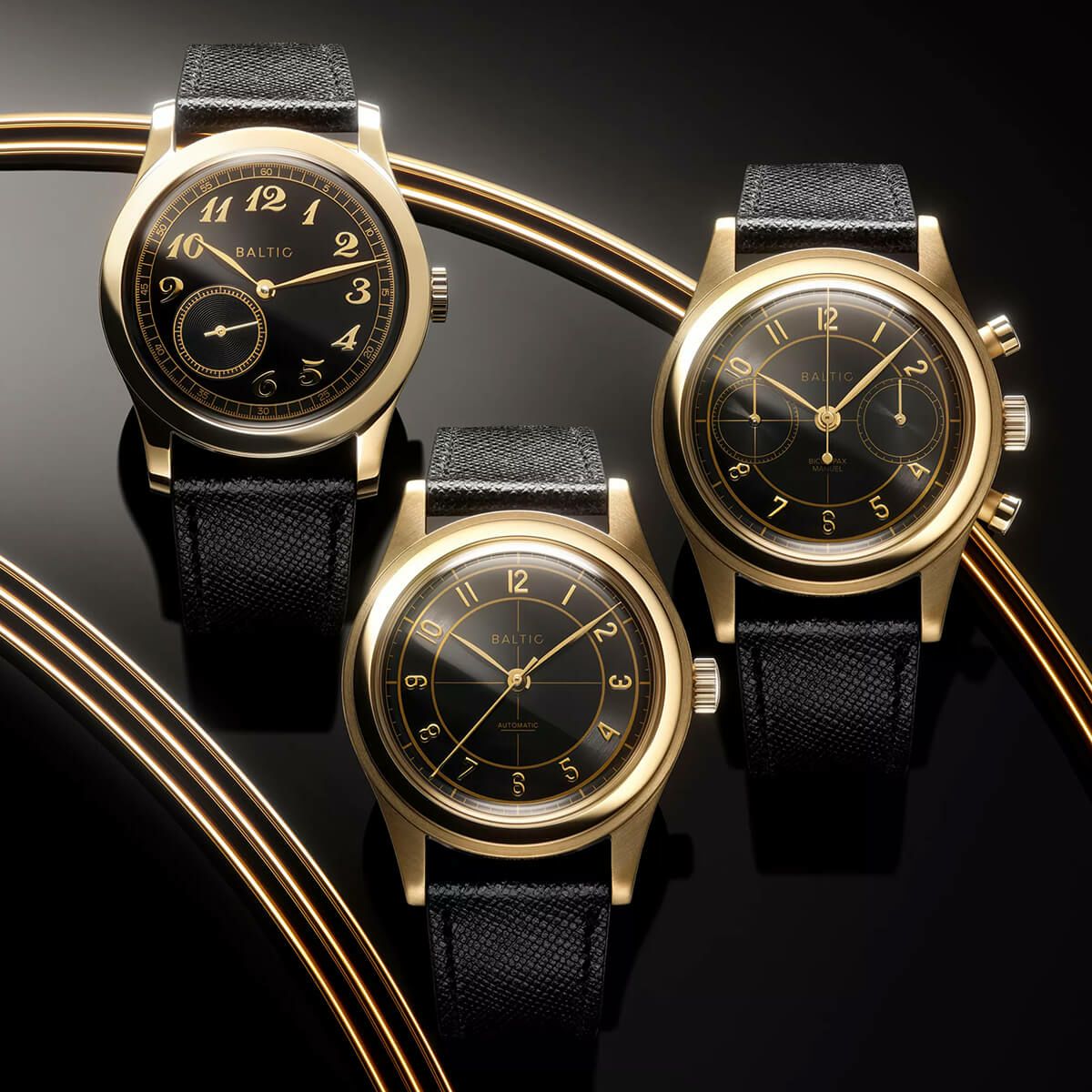 BALTIC WATCHES / バルチック HMS 002 GOLD PVD - BLACK メンズ 男性用 