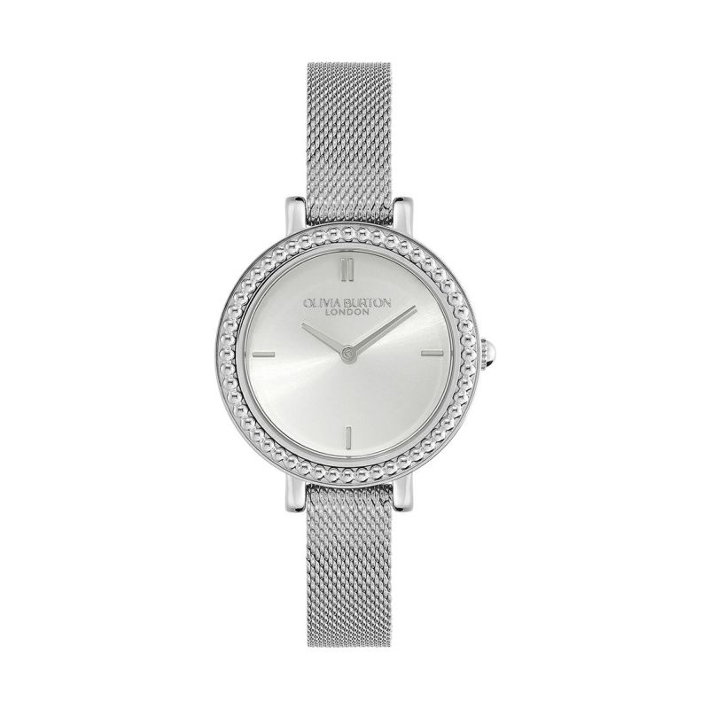 Olivia Burton | OLIVIA BURTON / オリビア・バートン クラシックス - 30mm ヴィンテージ ビーズ シルバー  ホワイト サンレイ メッシュ レディース 女性用 腕時計 おしゃれ ブランド