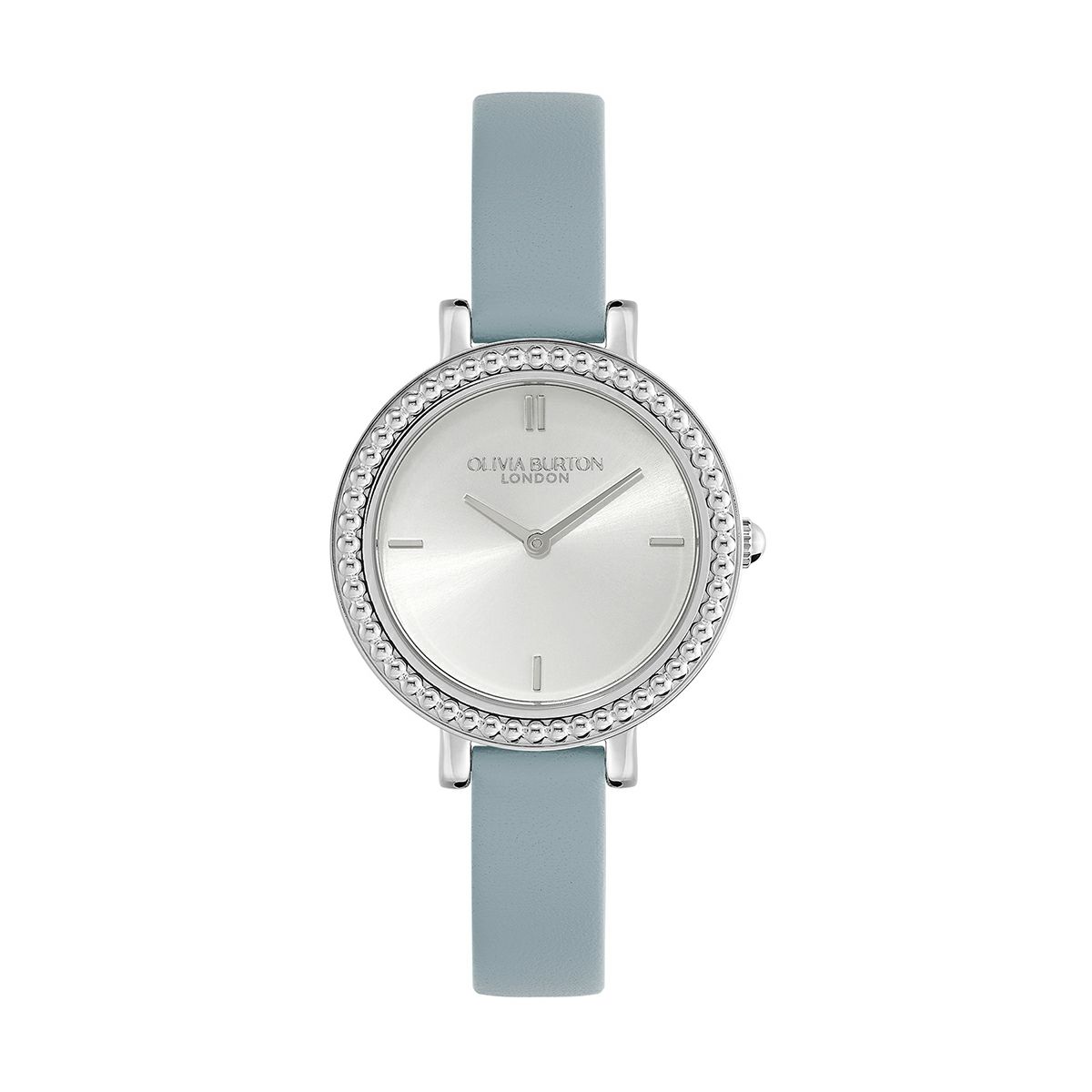 OLIVIA BURTON / オリビア・バートン クラシックス - 30mm ヴィンテージ ビーズ シルバー ホワイト サンレイ チョーク ブルー レザーの公式ECサイト掲載画像