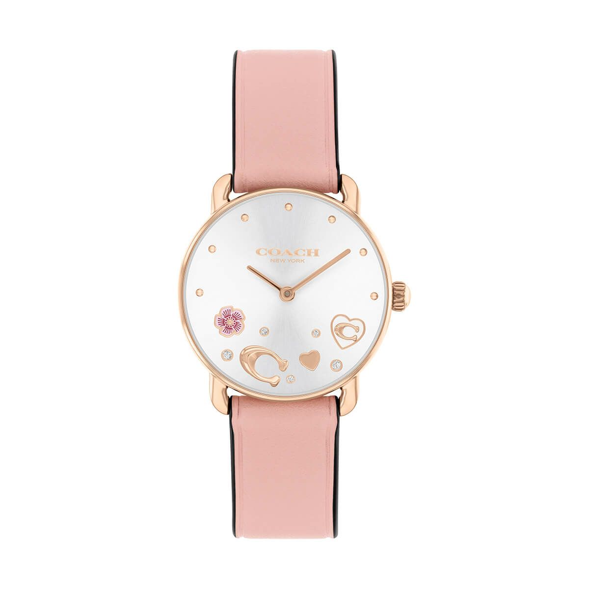 COACH / コーチ エリオット 28mm RG ホワイト サンレイ ダイヤル  