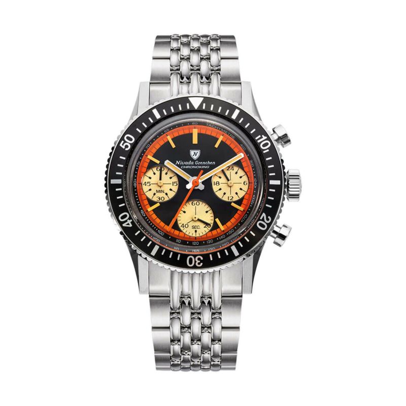 Nivada Grenchen / ニバダ グレンヒェン クロノキング メカクオーツ ポールニューマン ダイアル ライスブレスレット 16mm バックルの公式ECサイト掲載画像