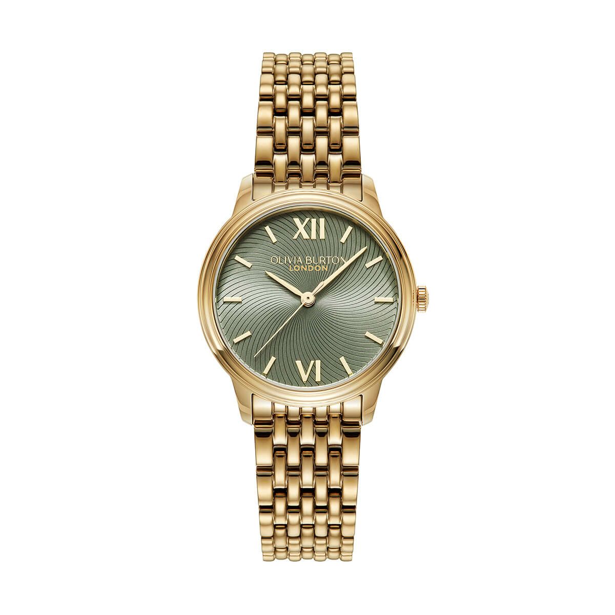 OLIVIA BURTON / オリビア・バートン クラシックス - 32mm クラシック スワール セージ グリーン サンレイ ゴールド ブレスレットの公式ECサイト掲載画像
