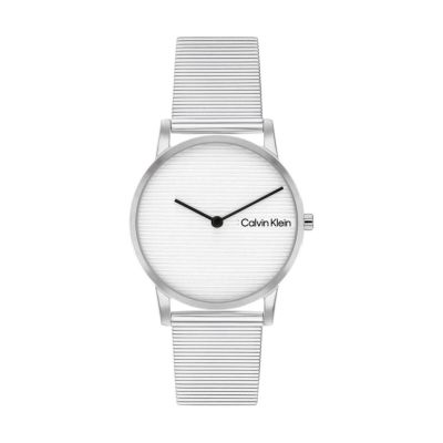 CalvinKlein | Calvin Klein / カルバンクライン エクセプショナル - 37MM ホワイト シルバー メッシュ メンズ  男性用 腕時計 おしゃれ ブランド