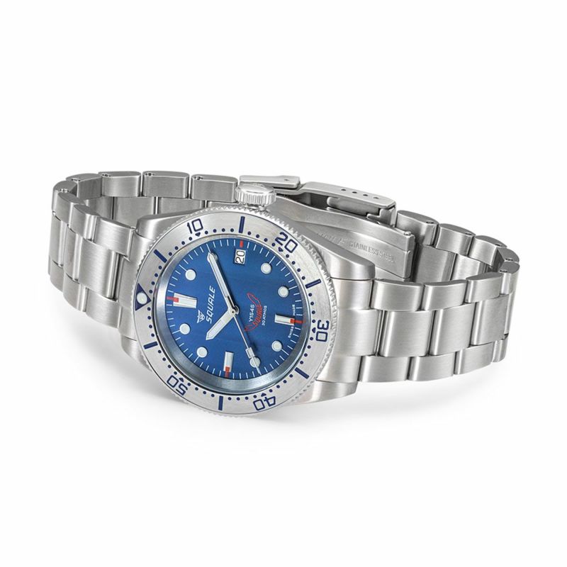 SQUALE / スクワーレ 1545 ブルー ブレスレット / シルバーベゼル ブルーダイヤル シルバー ステンレススチール ブレスレット 20mm  | H°M'S