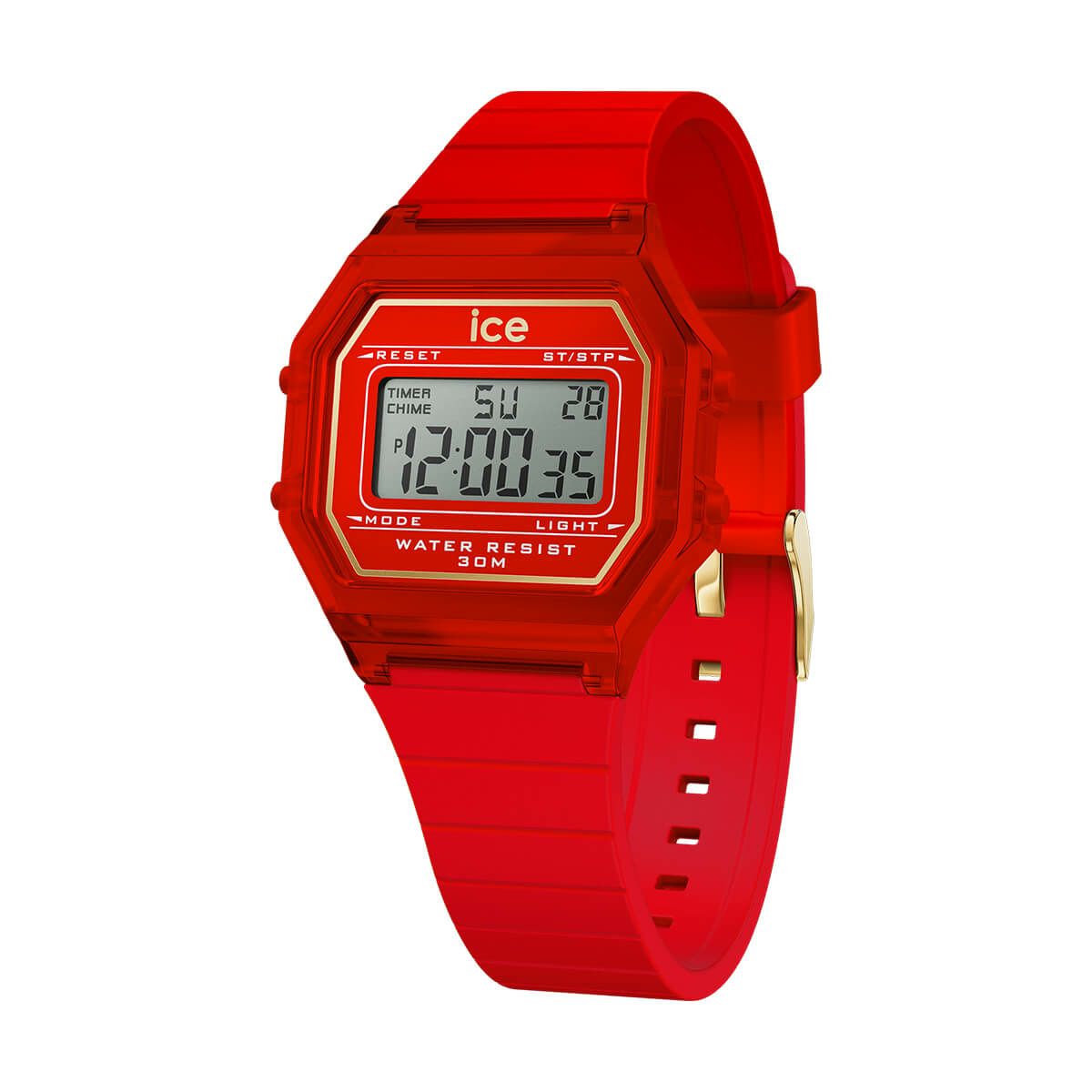 ICE-WATCH / アイスウォッチ ICE digit retro - レッドパッション - Clear - Smallの公式ECサイト掲載画像