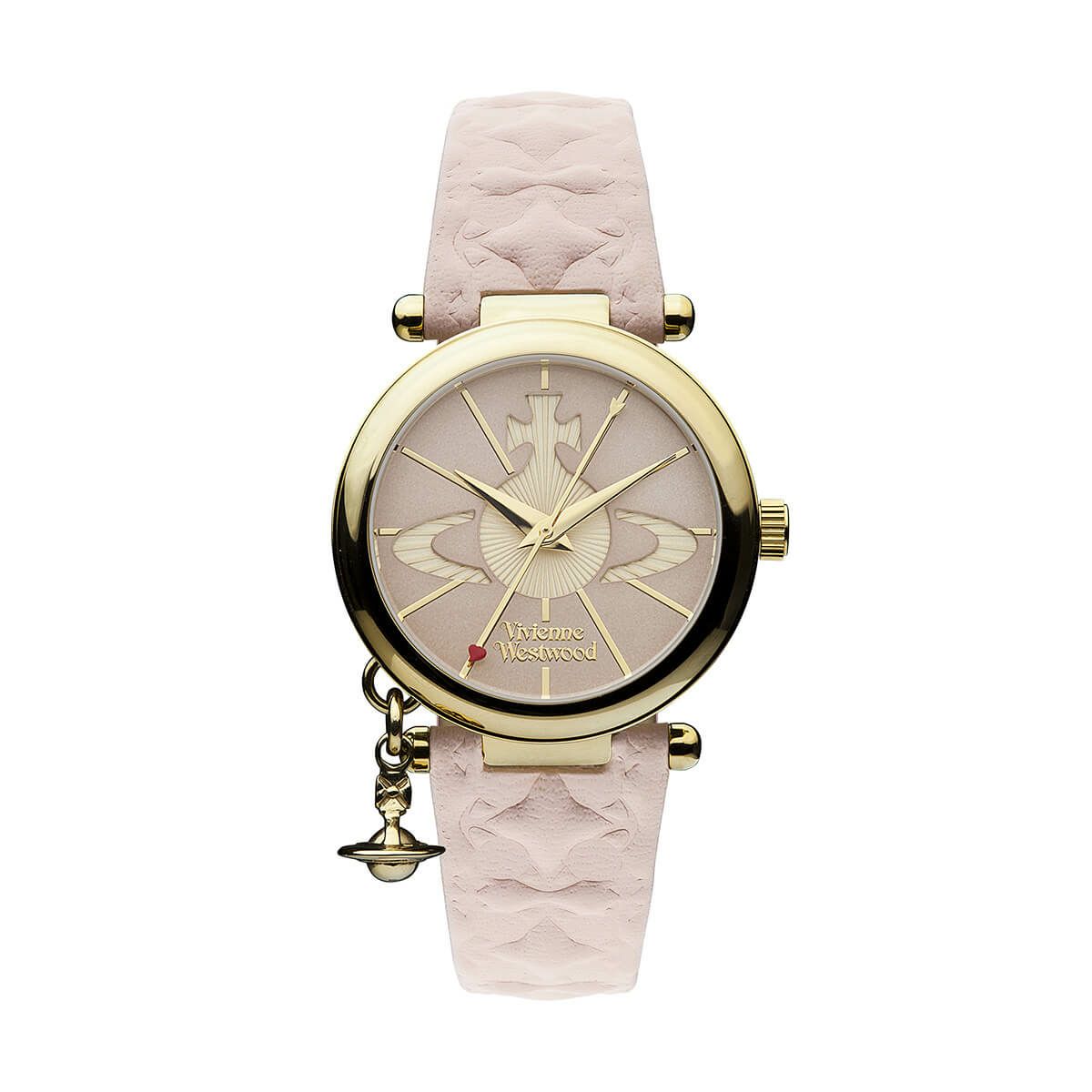 Vivienne Westwood / ヴィヴィアンウエストウッド オーブ II レディース クォーツ ウォッチ、ピンク ダイヤル & ピンク レザー ストラップの公式ECサイト掲載画像