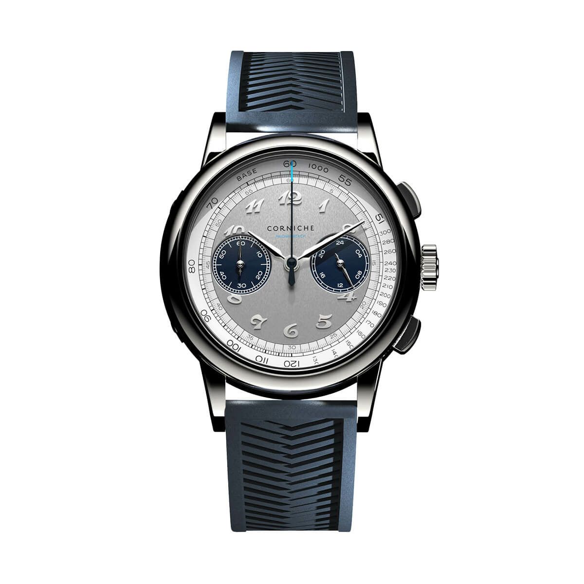 【世界349本限定】Corniche Watches / コーニッシュ ヘリテージ クロノグラフ パロマ ビーチ クロノグラフ Paloma Beach Chronographの公式ECサイト掲載画像