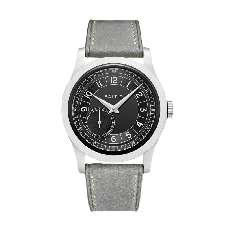BALTIC WATCHES / バルチック マイクロローター ルーレット ブラック / ライトグレー レザー ストラップ MR Roulette Blackの公式ECサイト掲載画像