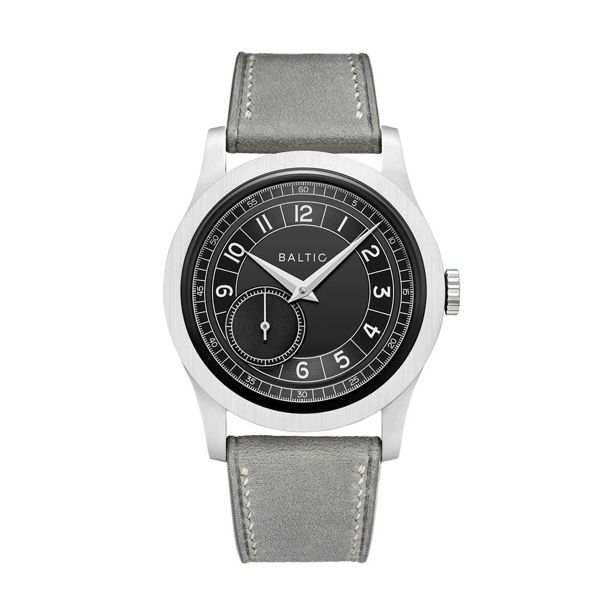 BALTIC WATCHES / バルチック マイクロローター ルーレット ブラック / ライトグレー レザー ストラップ MR Roulette Blackの公式ECサイト掲載画像