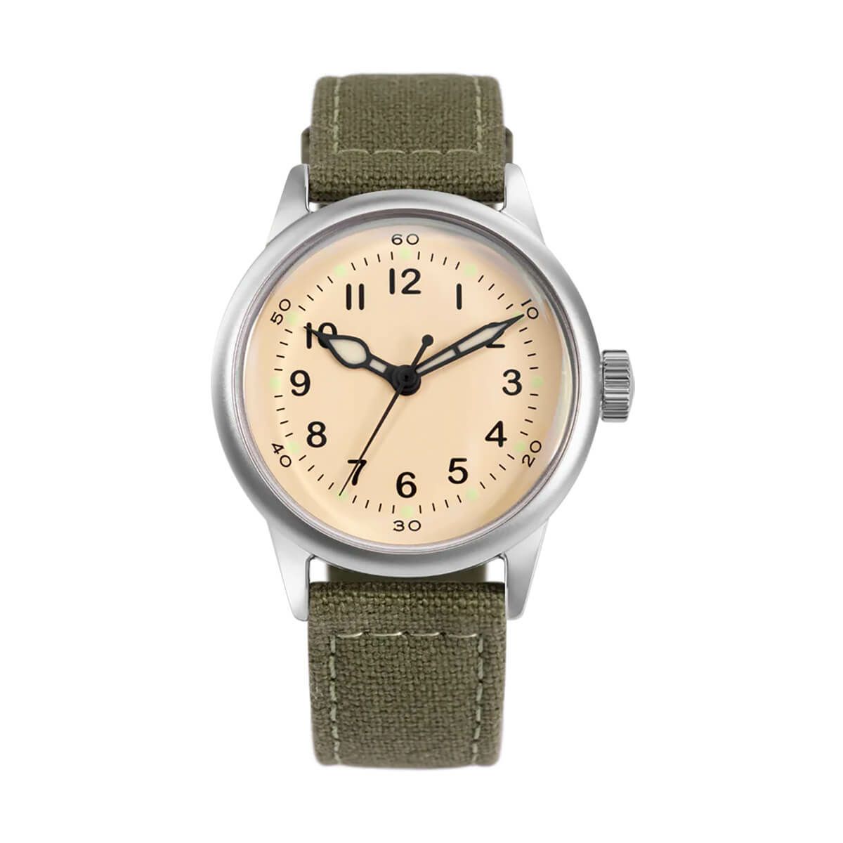 Praesidus / プレジダス A-11 SERVICE WATCH WHITE 38MM Green Canvasの公式ECサイト掲載画像