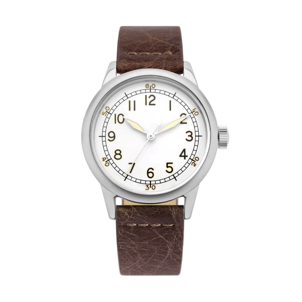 Praesidus / プレジダス A-11 SPEC 2.C 32MM WHITE PATINA Dark Brown Leatherの公式ECサイト掲載画像