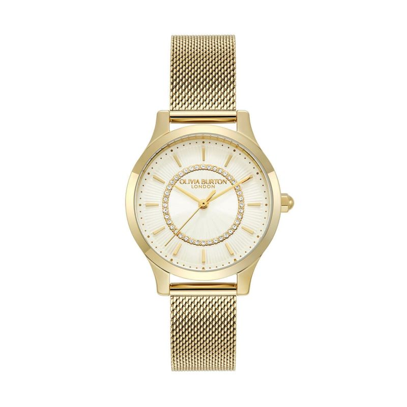 OLIVIA BURTON / オリビア・バートン クラシック - 30mm ワンダーラスト アイボリー&ゴールド メッシュの公式ECサイト掲載画像