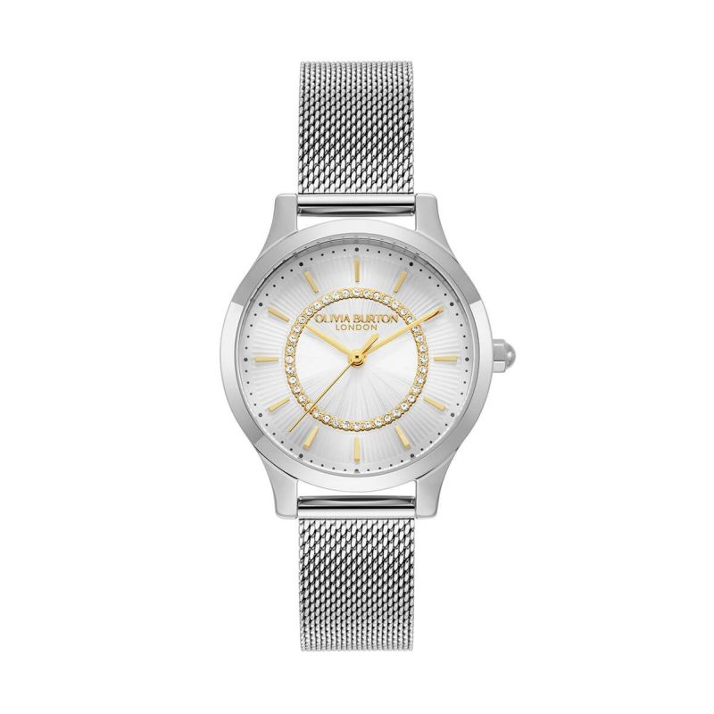 OLIVIA BURTON / オリビア・バートン クラシック - 30mm ワンダーラスト ホワイト＆シルバーメッシュの公式ECサイト掲載画像