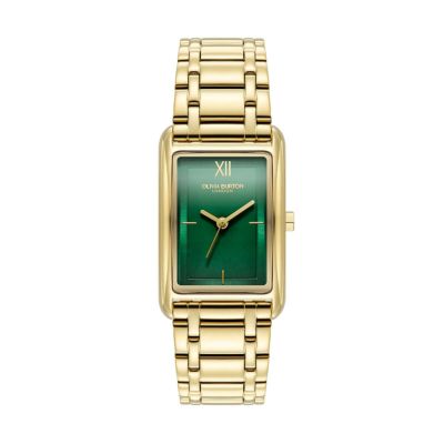 OLIVIA BURTON / オリビア・バートン クラシックス - 23mm グローブ フォレストグリーン&ゴールドブレスレット