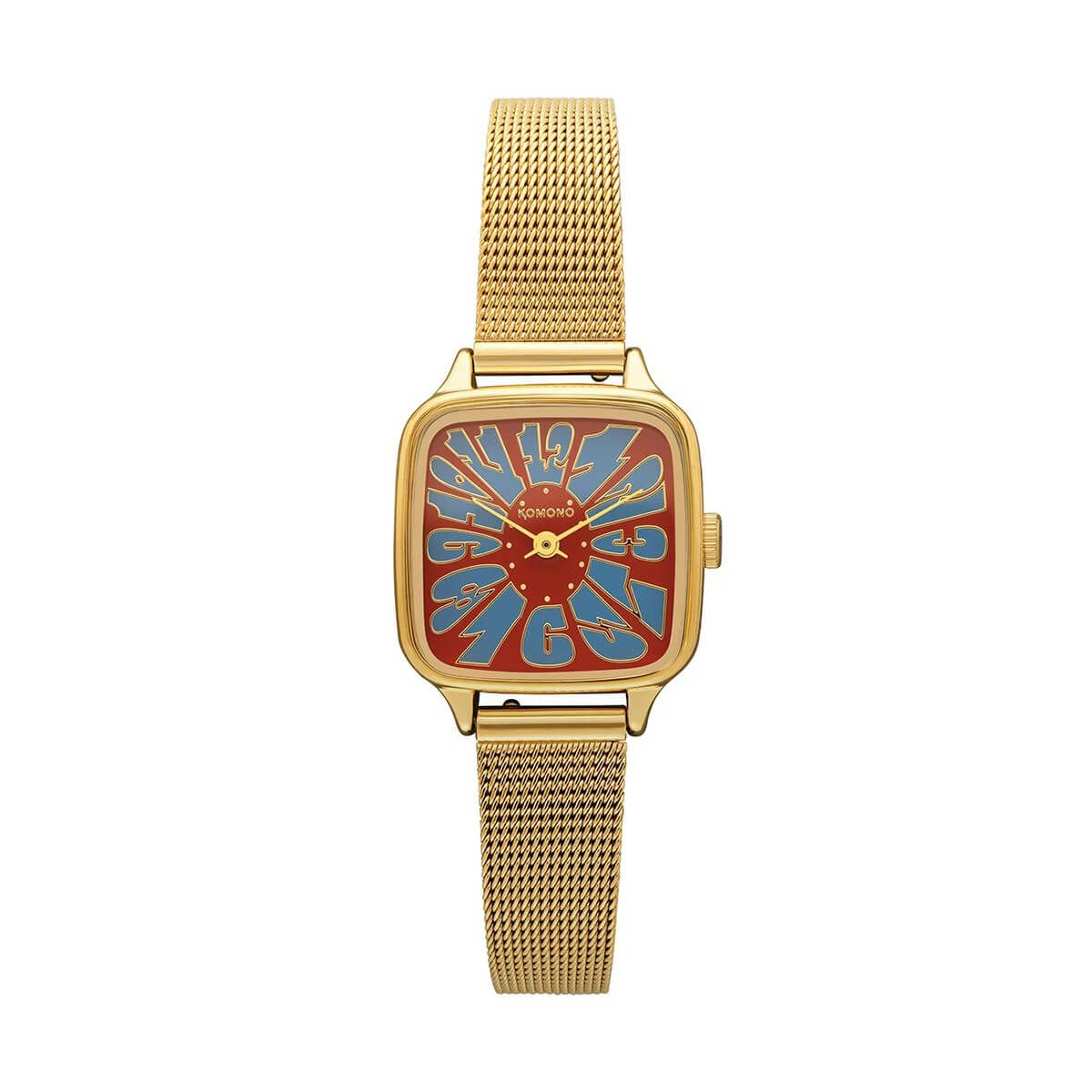 KOMONO / コモノ ケイト フラワー ロワイヤル - ゴールド マルーン ブルーの公式ECサイト掲載画像