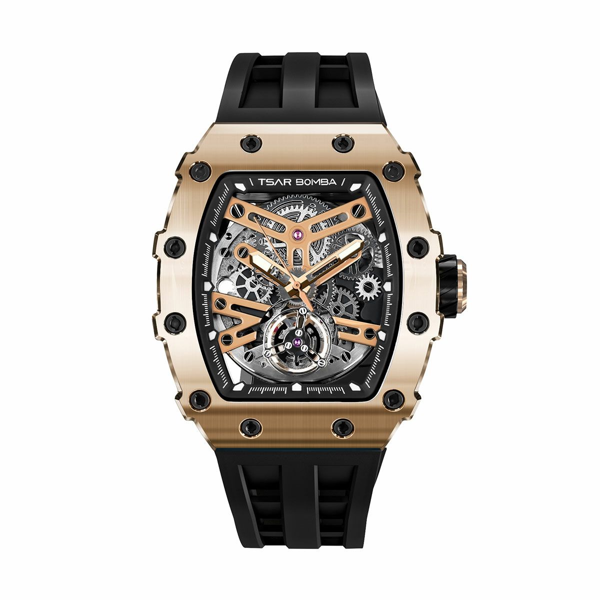 TSAR BOMBA / サーボンバ エレメンタル シリーズ オートマチック ウォッチ ローズゴールド / ブラックの公式ECサイト掲載画像