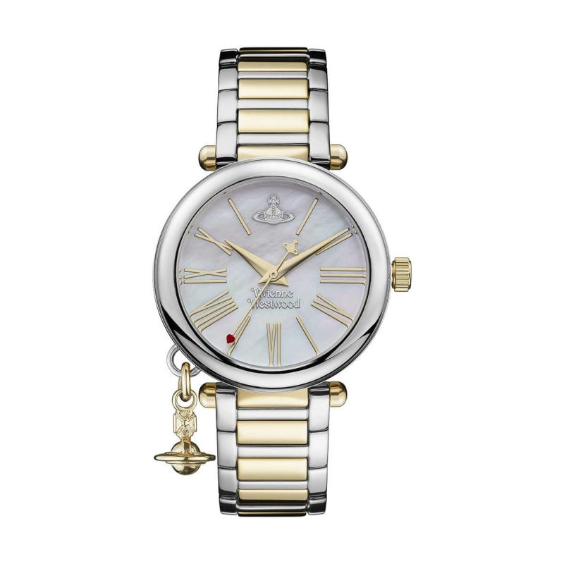 レア美品★ ヴィヴィアンウエストウッド　腕時計　オーヴダイヤル　黒　金　レザー Vivienne Westwood/ヴィヴィアン・ウエストウッド」オーブ II