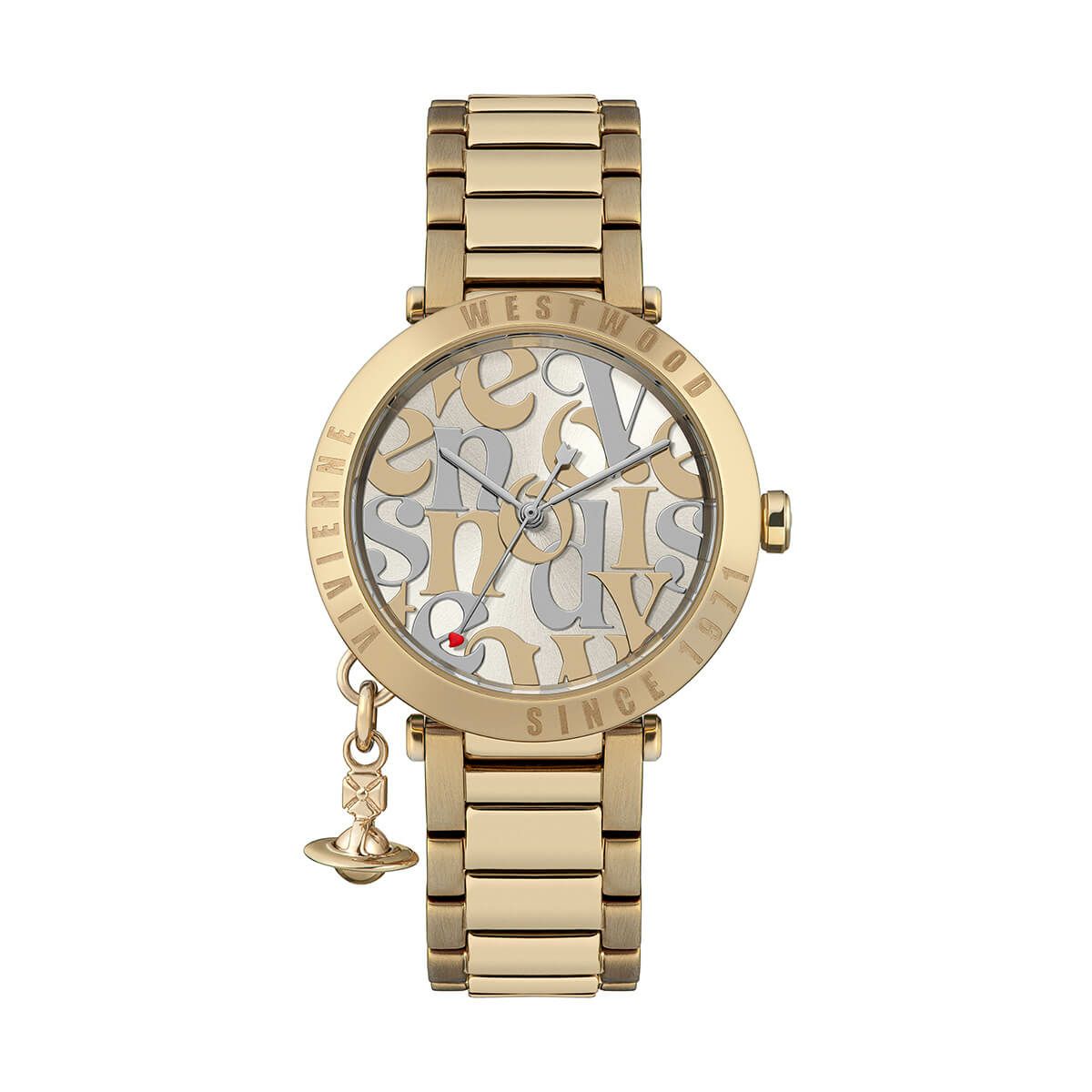 Vivienne Westwood / ヴィヴィアンウエストウッド オーブ ロゴマニア - レディース シャンパン ダイヤル & ゴールド ブレスレットの公式ECサイト掲載画像