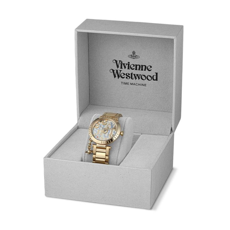 Vivienne Westwood | Vivienne Westwood / ヴィヴィアンウエストウッド オーブ ロゴマニア - レディース  シャンパン ダイヤル & ゴールド ブレスレット レディース 女性用 腕時計 おしゃれ ブランド