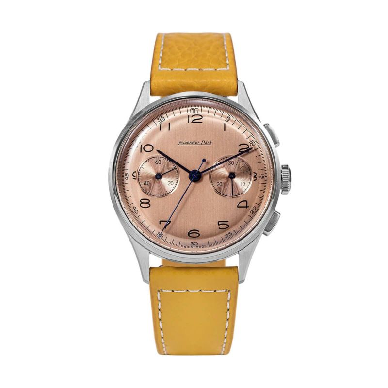 Excelsior Park / エクセルシオパーク EP95 サーモンダイヤル イエロー レザーベルトの公式ECサイト掲載画像