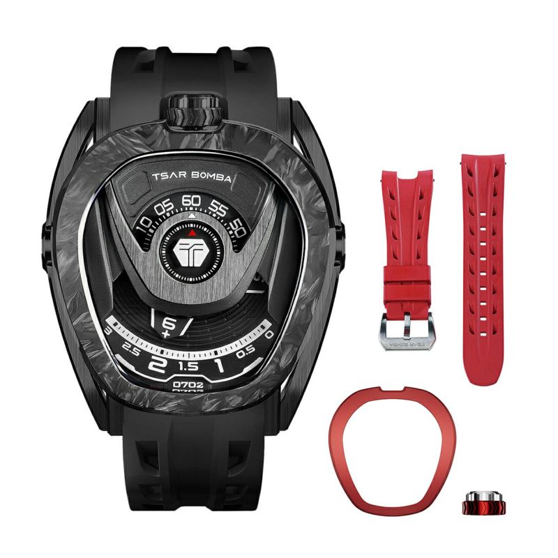 TSAR BOMBA / サーボンバ リアクター インターチェンジャブル オートマチック ウォッチ ブラック / ブラック / ベゼル クラウン ストラップセットの公式ECサイト掲載画像