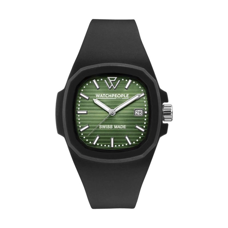 WATCHPEOPLE / ウォッチピープル WP4 - ブラック - タイムレスグリーンライン - LARGE 44mmの公式ECサイト掲載画像