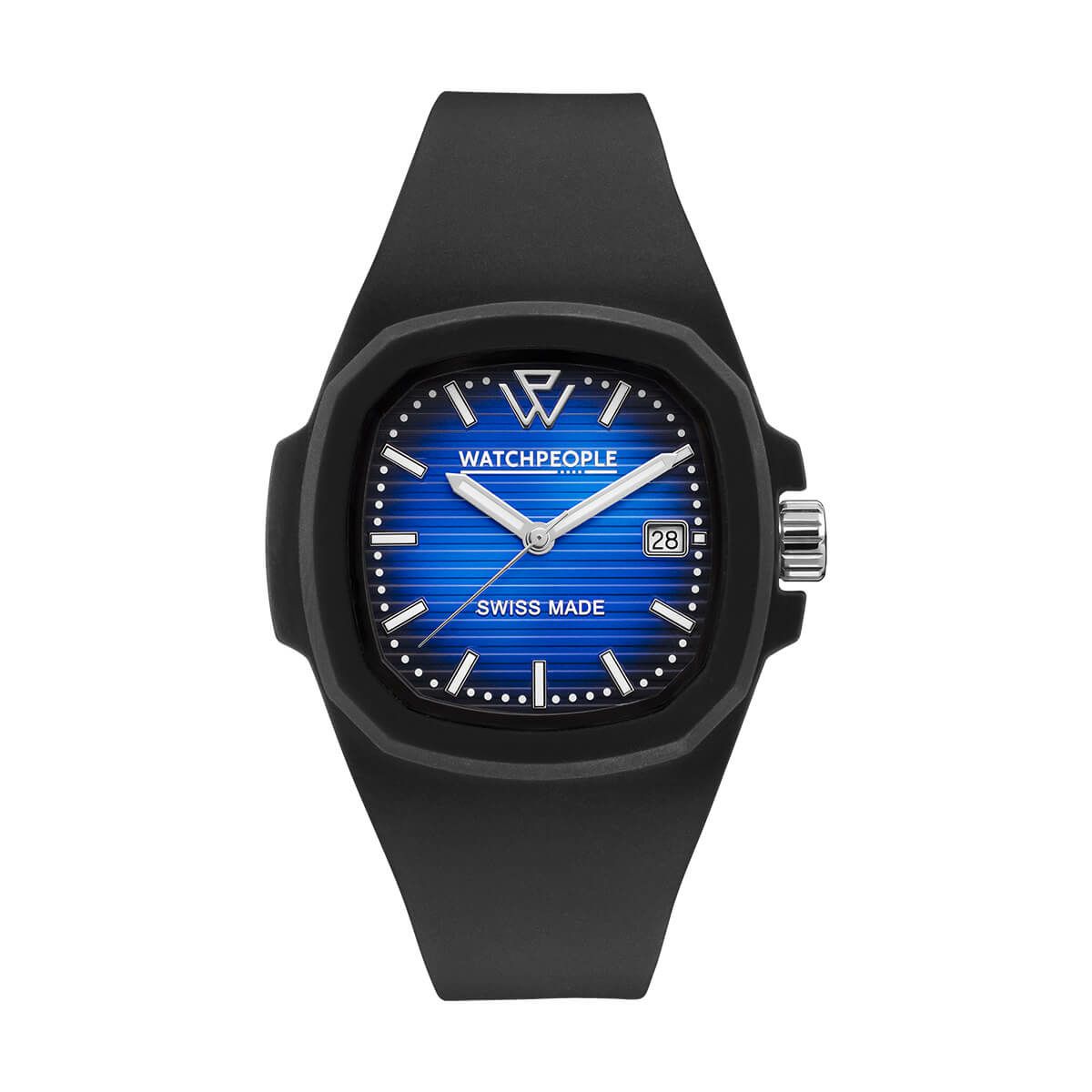 WATCHPEOPLE / ウォッチピープル WP4 - ブラック - ブラックブルーラジアルライン - LARGE 44mmの公式ECサイト掲載画像