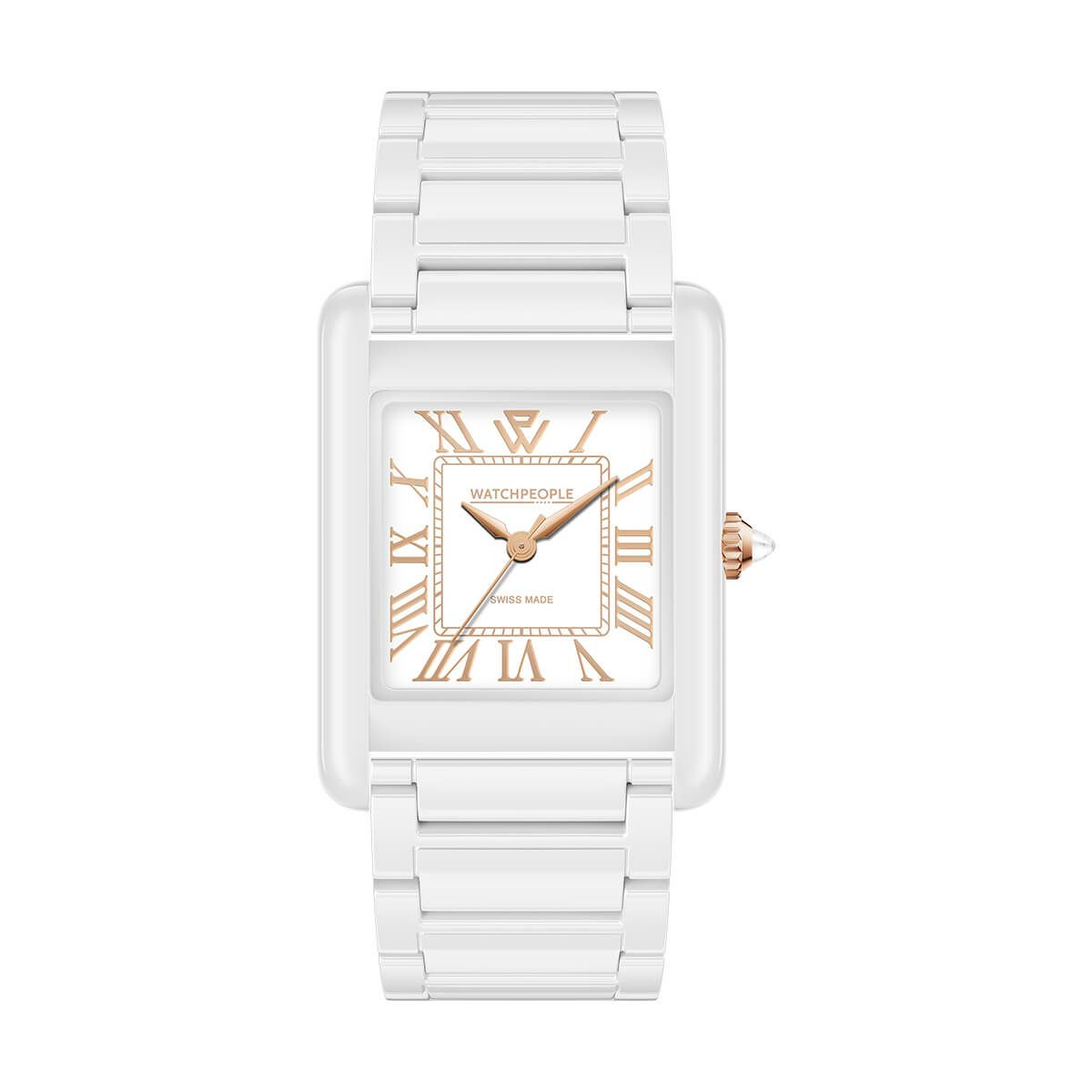 WATCHPEOPLE / ウォッチピープル WP6 - ソリッド - シャイニー - ホワイト - ホワイトローズゴールド - MEDIUM 27x38mmの公式ECサイト掲載画像