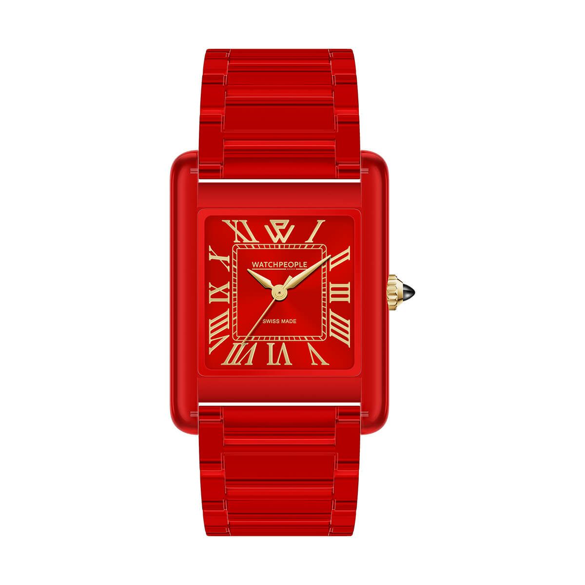 WATCHPEOPLE / ウォッチピープル WP6 - クリア - シャイニー - ロイヤルレッド - LARGE 30x40mmの公式ECサイト掲載画像