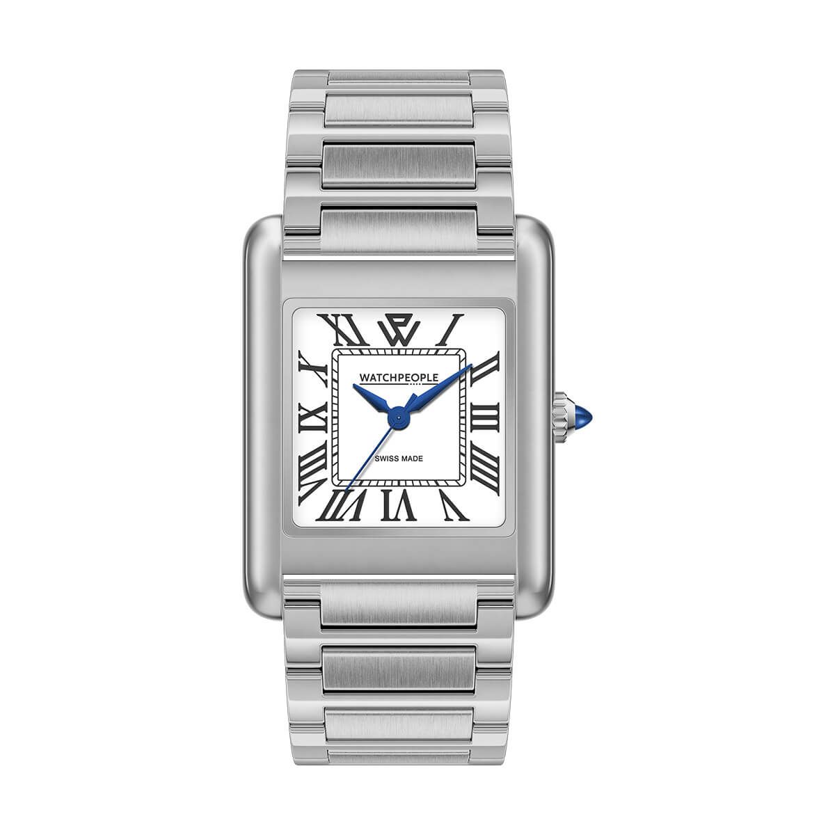 WATCHPEOPLE / ウォッチピープル WP6 - メタル - シャイニー - シルバー - タイムレスホワイト - MEDIUM 27x38mmの公式ECサイト掲載画像