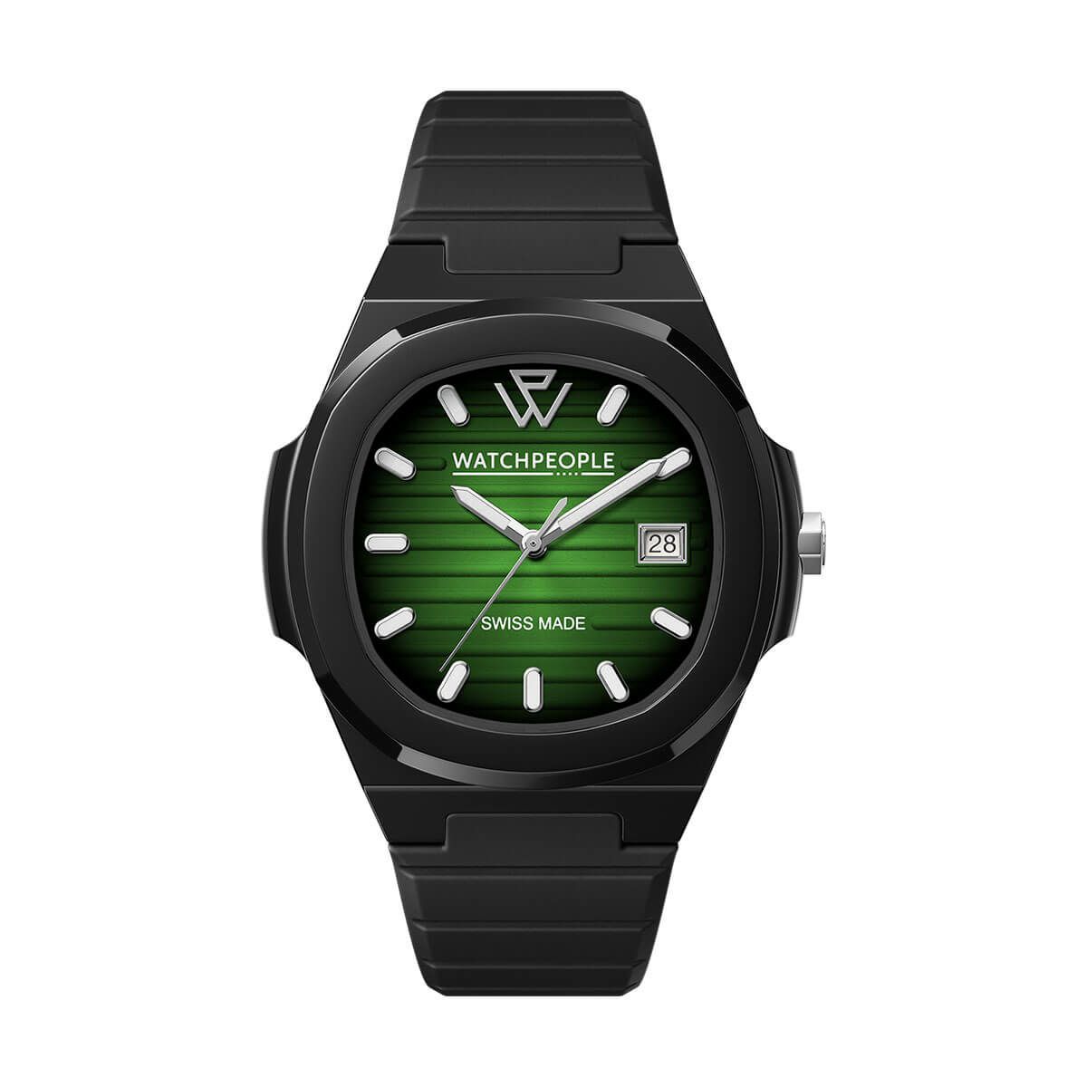WATCHPEOPLE / ウォッチピープル WP7 - ソリッド - シリ - ブラック - ブラックグリーンラジアル - 43mmの公式ECサイト掲載画像