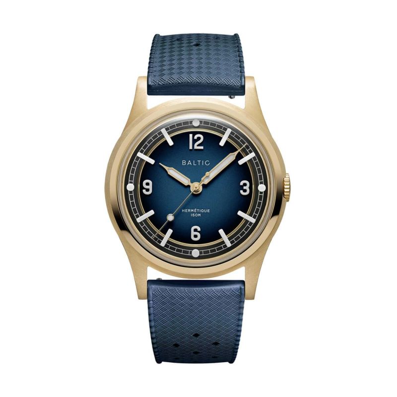 BALTIC WATCHES / バルチック エルメティック ツアラー ブロンズ ブルー ダイヤルトロピックラバーベルトの公式ECサイト掲載画像